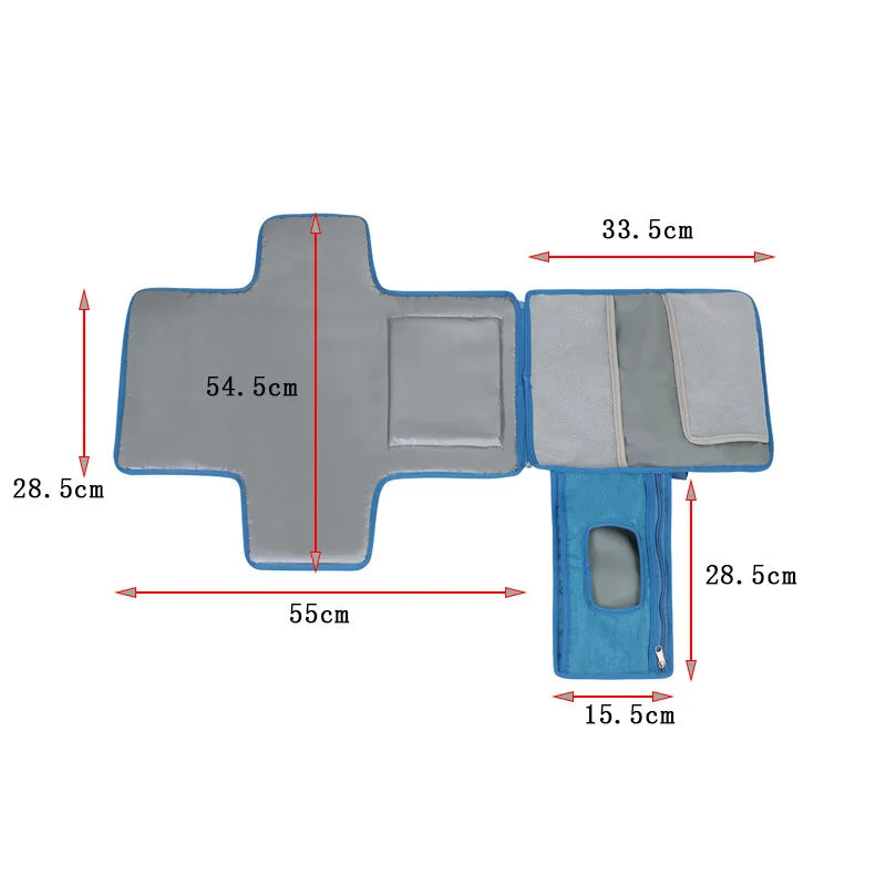 Portable Diaper Changing Pad with Pockets Waterproof Travel Diaper Changing Station Kit Baby Gifts