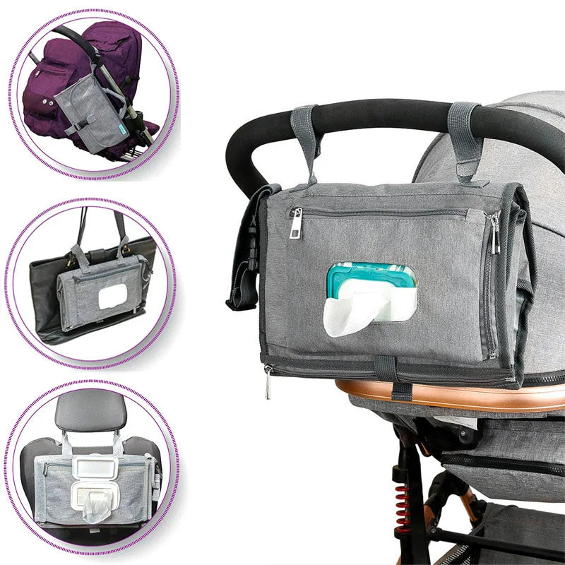 Portable Diaper Changing Pad with Pockets Waterproof Travel Diaper Changing Station Kit Baby Gifts